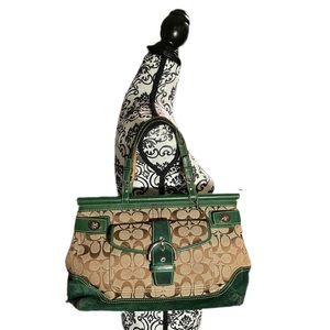 COACH mixed media satchel